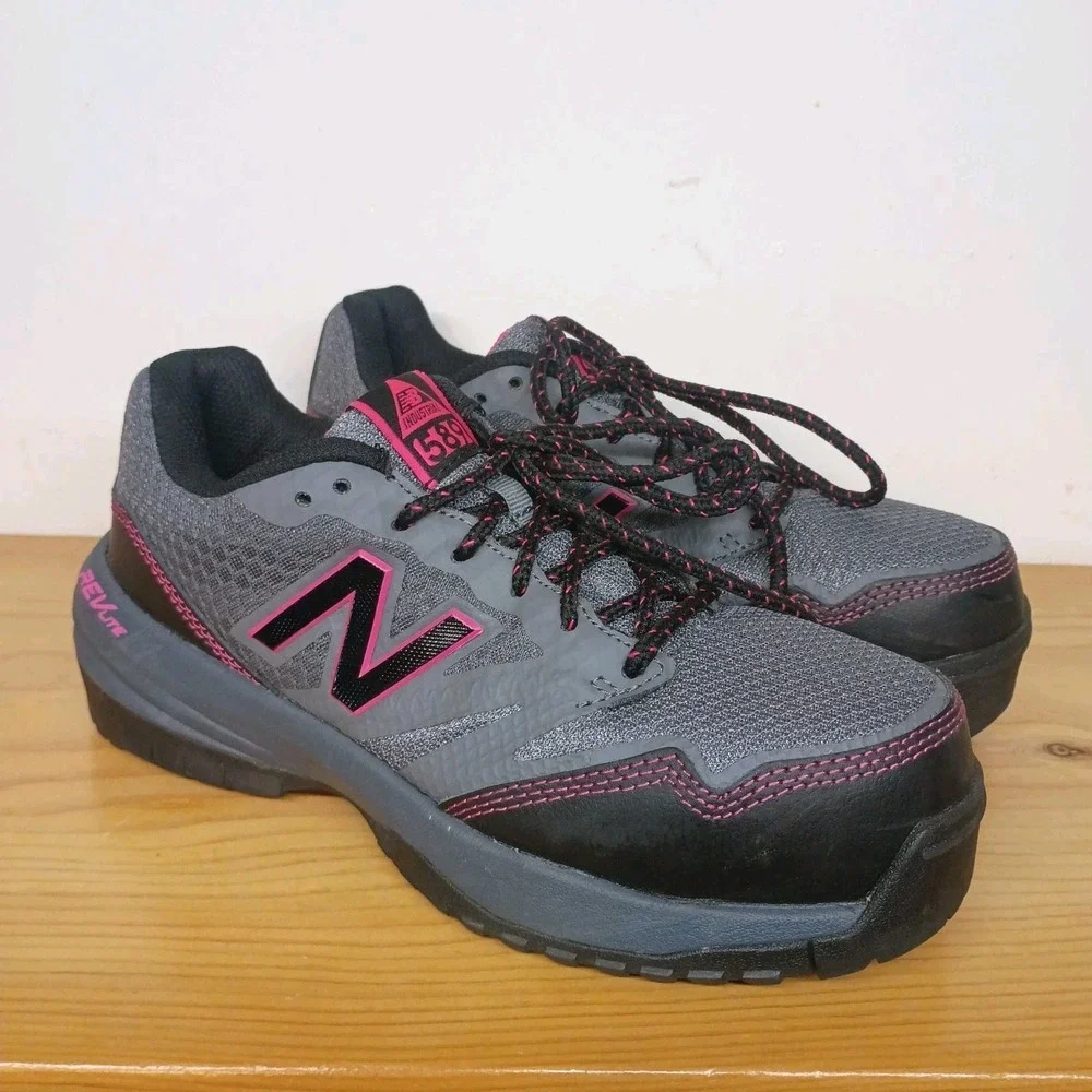 NEW BALANCE Women's Sz 6 Industrial 589 Work Shoes Gray Composite Toe Sneakers